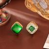 Double-sided Wearable Emerald Zirconia Vintage Elegant Earrings - Exquisite High-end Luxury Studs