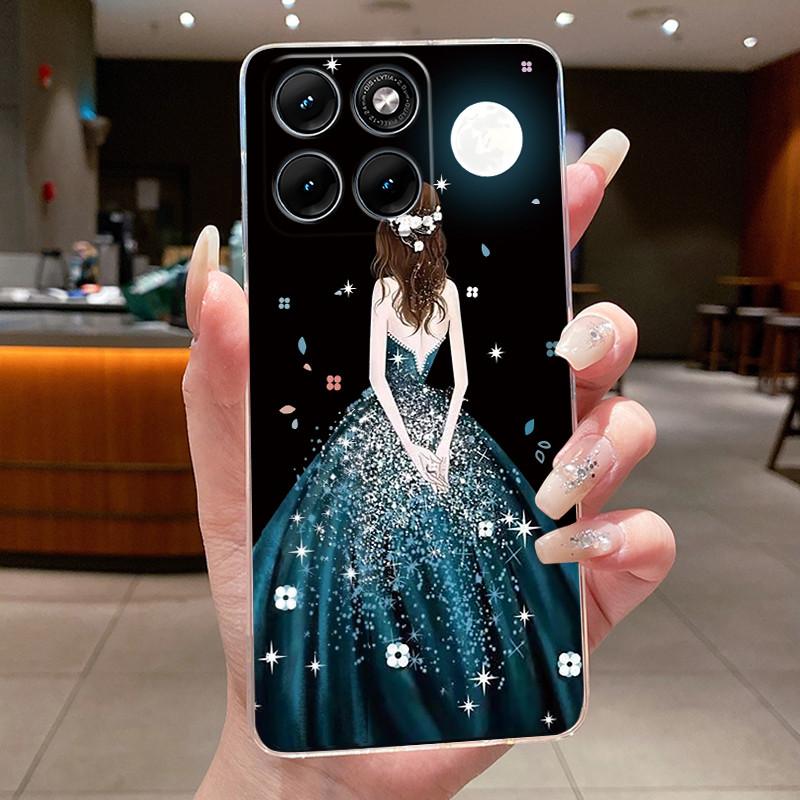 Etui Na Motorola Edge 70 Fusion Przezroczyste Luksusowe Modne Motyl Kwiaty Miękki TPU Silikonowy Pokrowiec Na Telefon dla Edge70 Fusion Zderzak