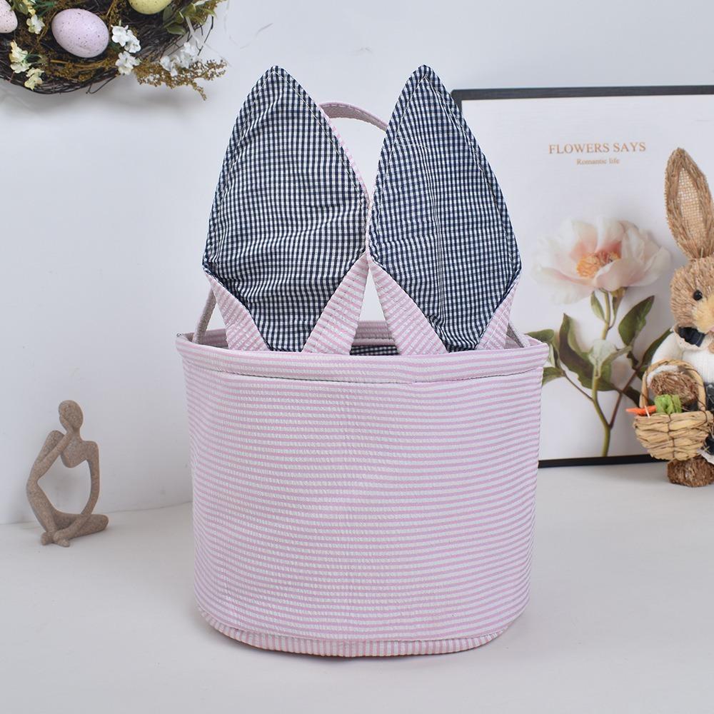 Lightweight Foam Yarn Easter Bag Monochrome Rabbit Ear Easter Basket Handheld Easter Rabbit Storage Bag Easter