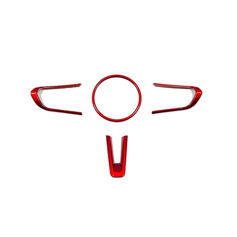 Pentru Mazda 3 CX-30 2019-2025 ABS Mat/Carbon/Roșu Mașină Volan Buton Cadru Cerc Acoperire Ornament Autocolant Stilizare Accesorii
