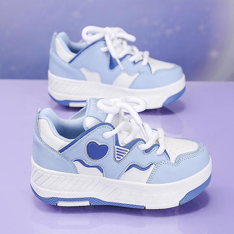 Pattini a rotelle per bambini Ragazzi Ragazze Pattini a rotelle in pelle Bambini Nascosti 2 Ruote Con Molteplici Funzioni Staccabili Scarpe Casual alla Moda