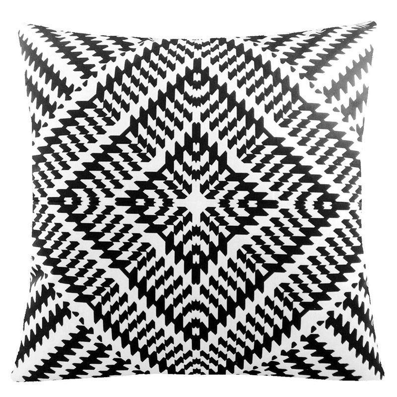 Cover Geometric Cushion Home Sofa Decor Black  White Linen Throw Pillow Case