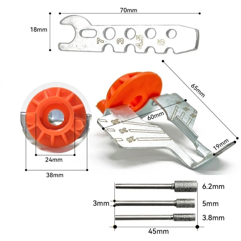 

Coated Wheel Chain Sharpening Tool Adjustable Angle Sharpening Kit Woodworking Tools