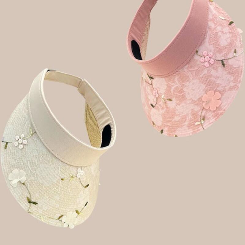 Летняя шляпа с кружевным ободком  Цветок  Хлопковая шляпа от солнца Blue