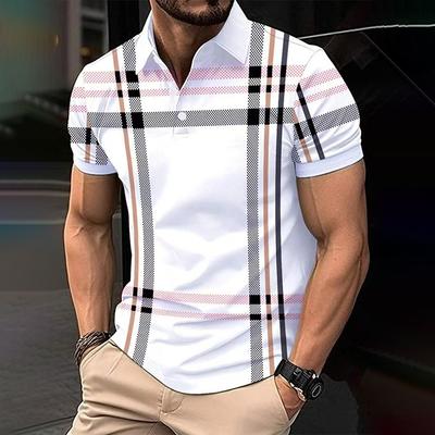 New Fashion Men Clothes Short Sleeve Lapel Polo Shirt Men Sport Golf Polo Shirt Tops 100% Polyester