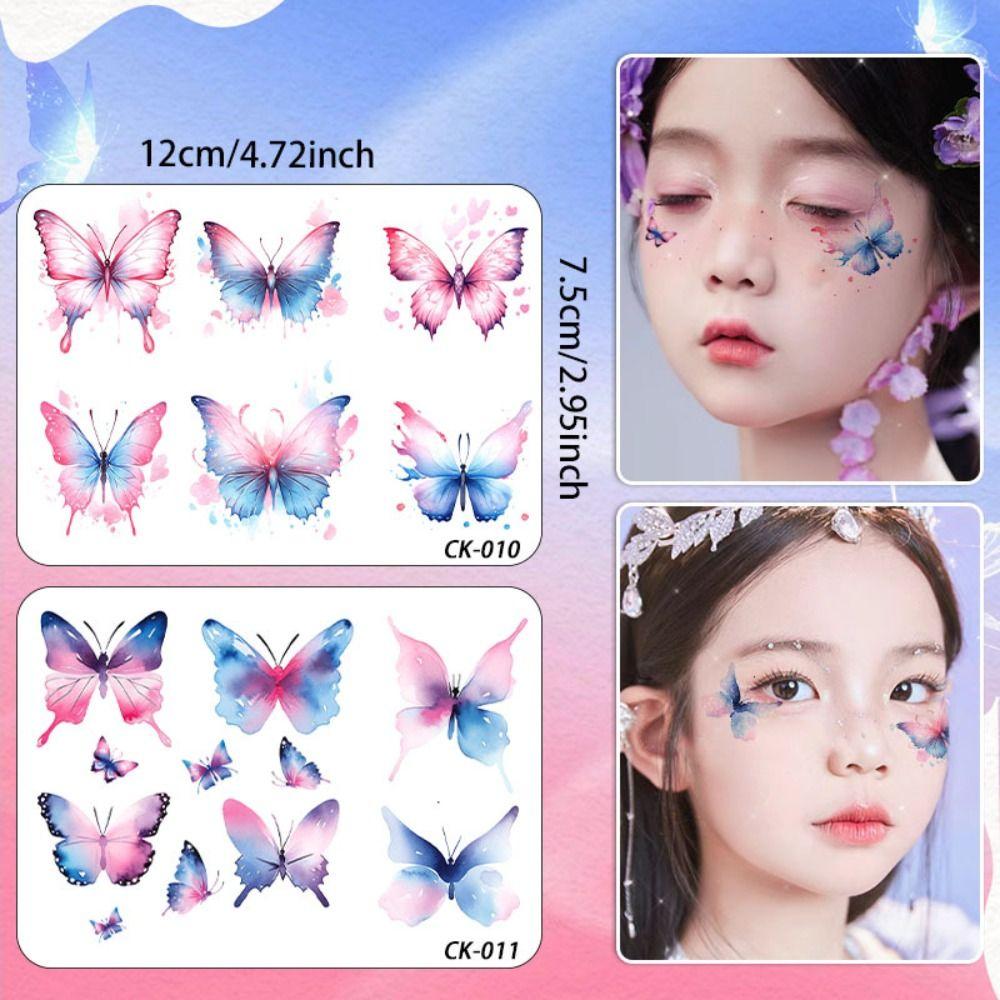 Cartoon Children's Arm Sticker Waterproof Fake Tattoos Cute Butterfly Tattoo Sticker  Female