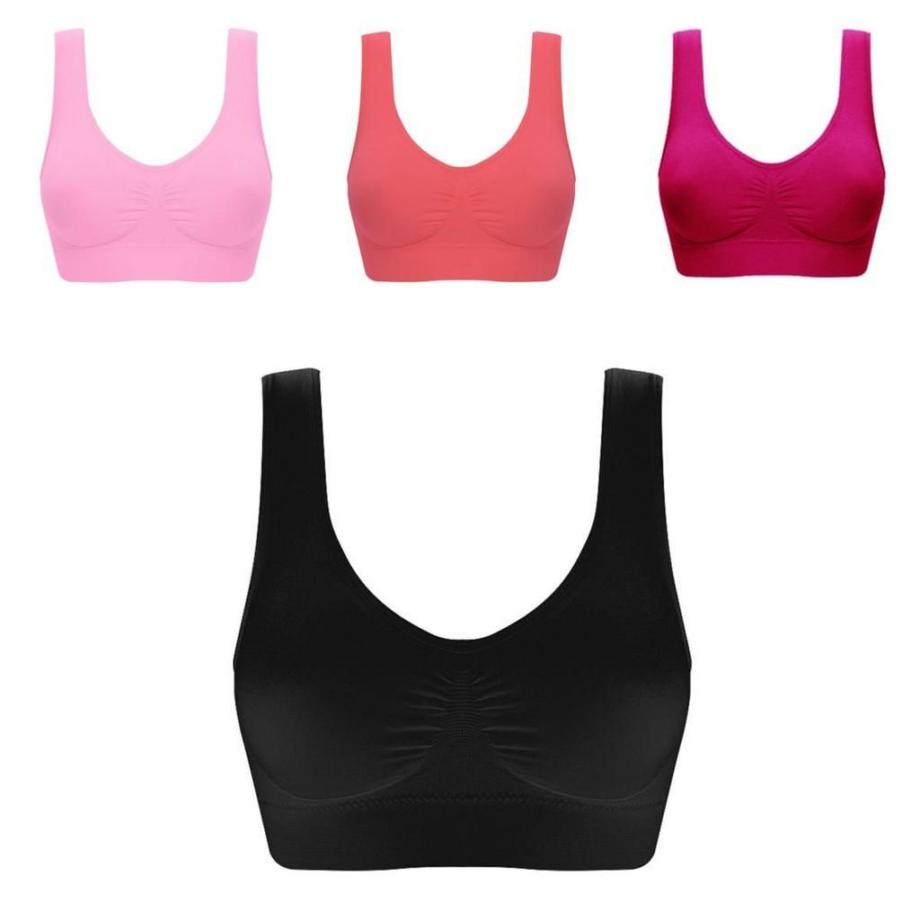 Women Pure Color Plus Size Ultra-thin Large Bra Sports Bra Full Cup Tops For Comfort