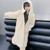 Girls' Autumn/Winter Faux Mink Velvet Coat with Hood
