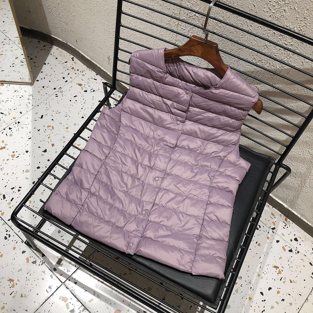 Women Sleeveless Puffer Jacket Spring Winter Female Ultra Lightweight Packable Warm Down Liner Vest