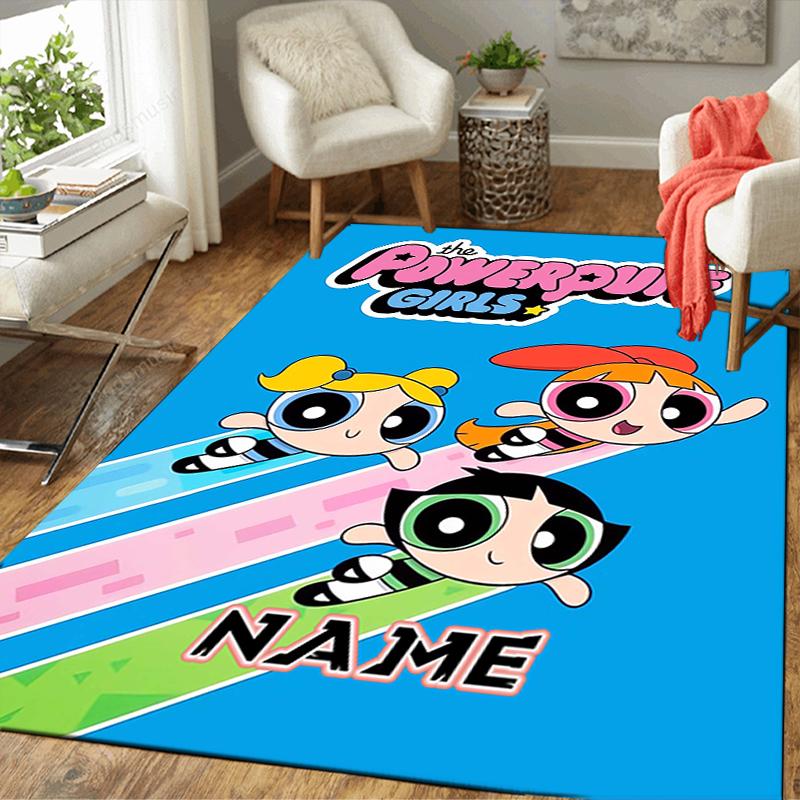 Custom 1Pc Powerpuff Girls Adventure Rug Office Carpet Indoor Outdoor Entrance Doormat Nonslip Soft And Comfortable Living Room D491517