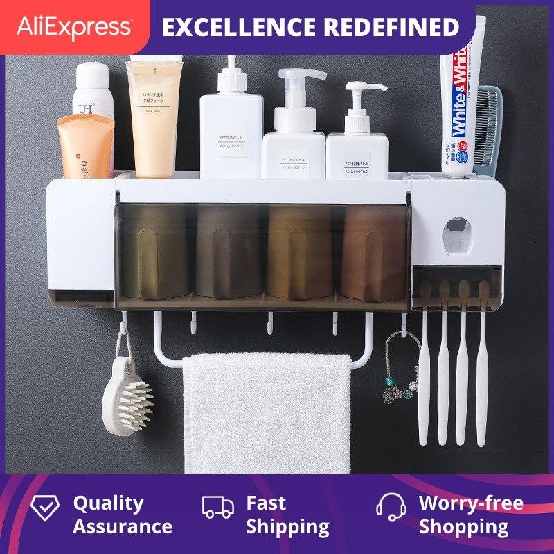 50 cm Wall Mounted Toothbrush Holder Automatic Toothpaste Dispenser Bathroom Bathroom Accessories | Brush and Toothpaste Holders