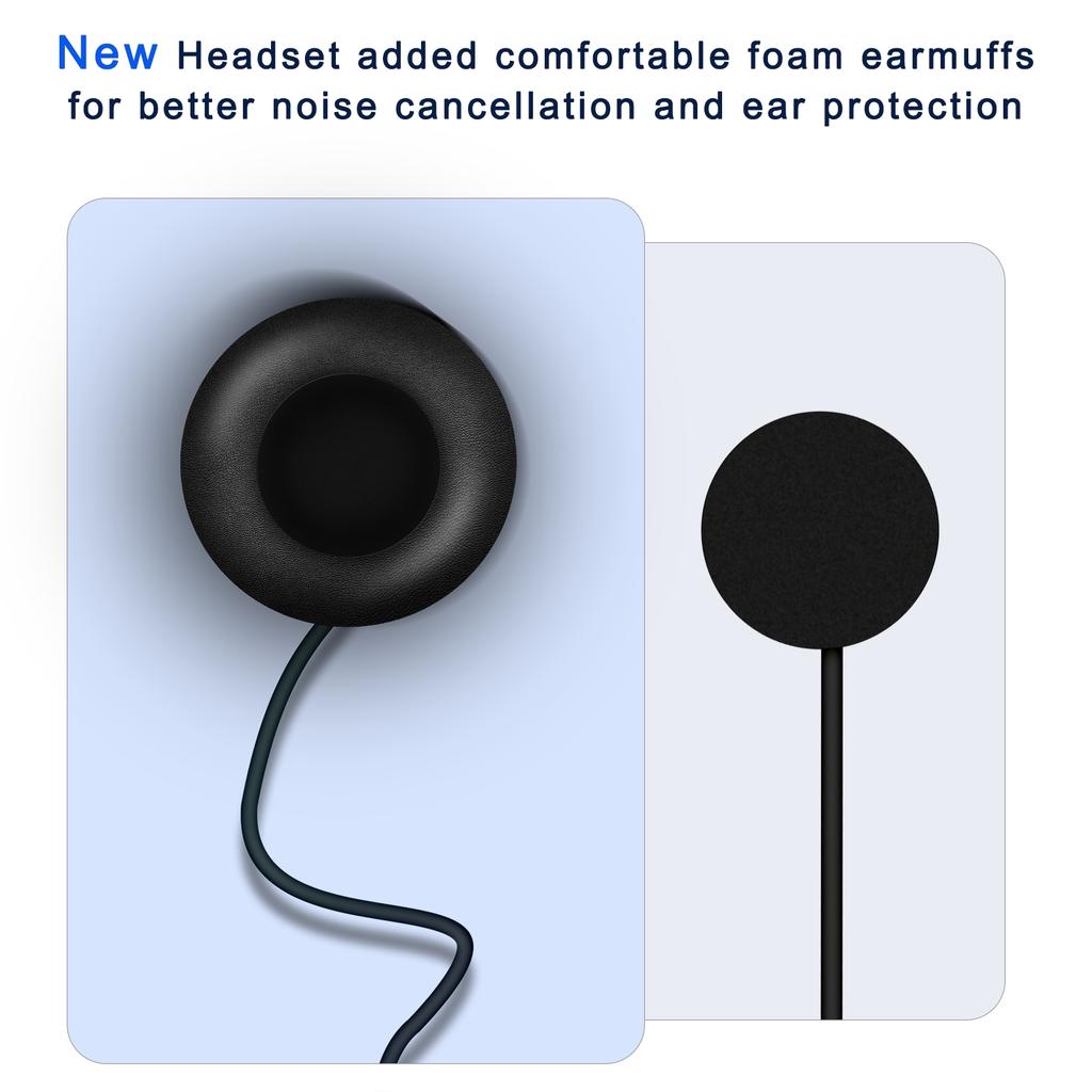 EJEAS 3.5mm Jack HiFi CVC Noise Reduction Microphone Headset for V6 Series Q2 Q7 V4 Plus Motorcycle Helmet Earphones