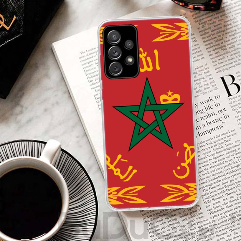 Morocco Flag Phone Case For Samsung Galaxy A15 A14 A54 A13 A53 A12 A52S A55 A22 A23 A24 A32 A33 A34 A25 A35 A03S A04S A02S For S