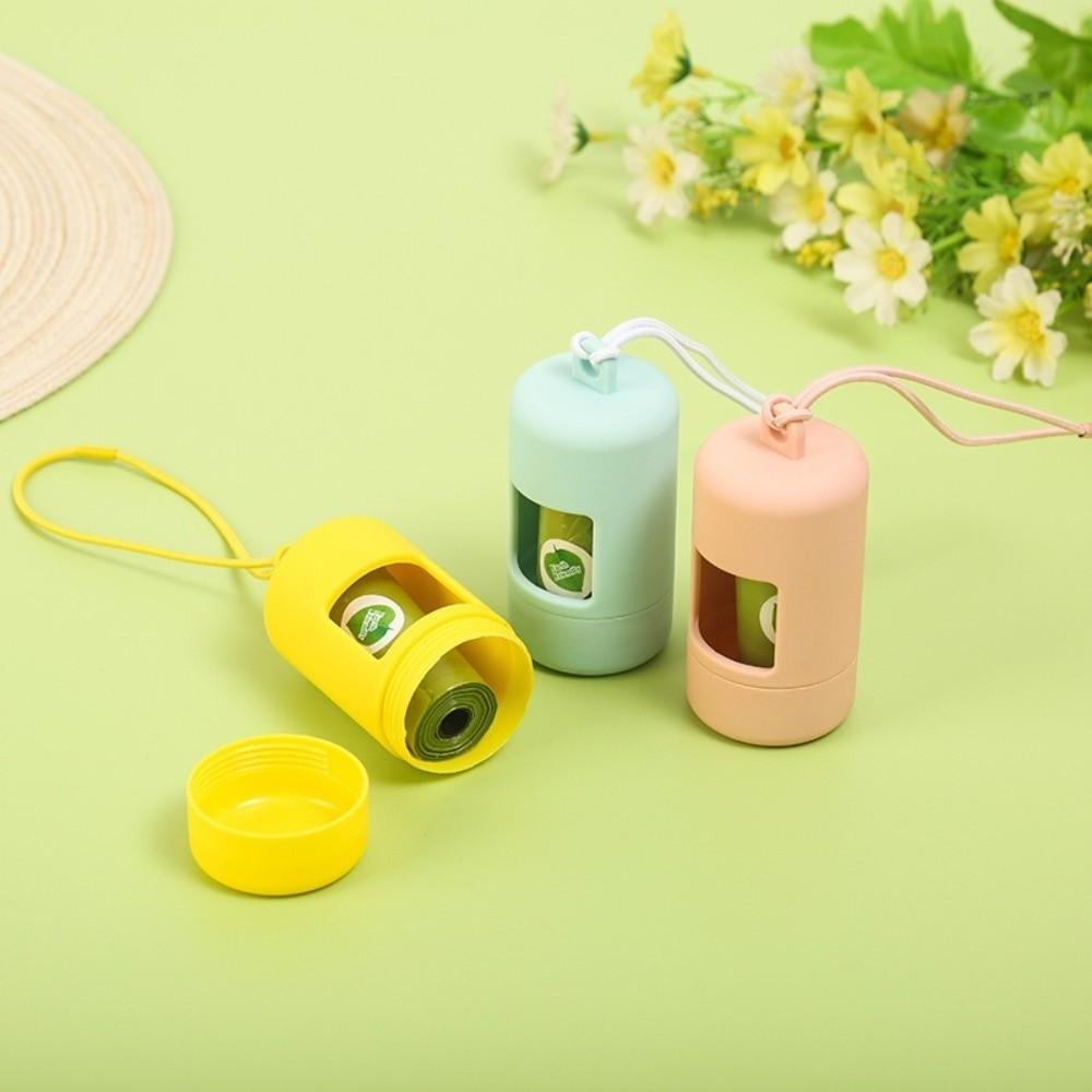 with Rope Dog Poop Bag Case Solid Color Pet Garbage Holder  Cleaning Supplies