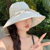 Foldable Bow Fisherman Hat Wide Brim Sunshade Bucket Hat Summer Lace-up Sun Hat