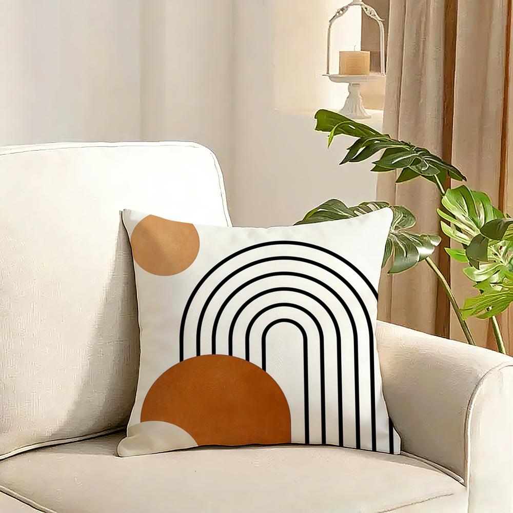Boho Matisse Coral Lines Cushion Cover Reversible Plush Pillow Cover Soft Fluffy Home Decor for Sofa Bedroom