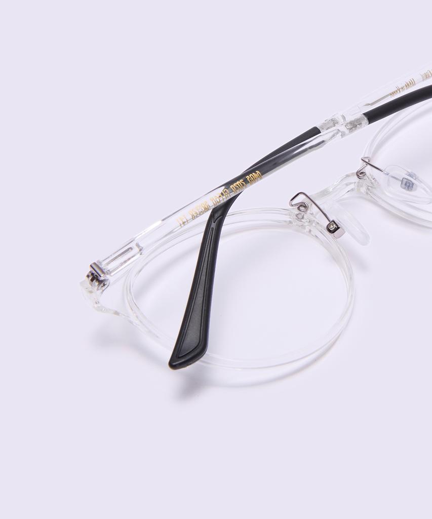 Alloaiweeo [Air Flex] Al6405 2020G Airflex Ultra-Light Semi-Oversized Round Transparent Clear Eyeglass Frame Blue Light Lens Selection