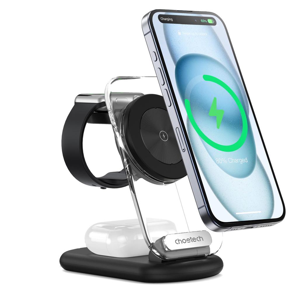 Foldable 3-in-1 Magnetic Wireless Charger for Apple Devices