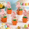 10 Pieces Easter Candy Gift Box Paper Cookie Food Containers Rabbit Hug Carrot Design Holiday Candy Boxes Handicraft Gift Box