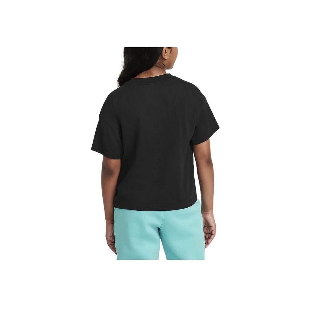 Nike Kids Sportswear Cotton Soft Comfort Short Sleeve T-Shirt Kids Tops Black FZ5538-010