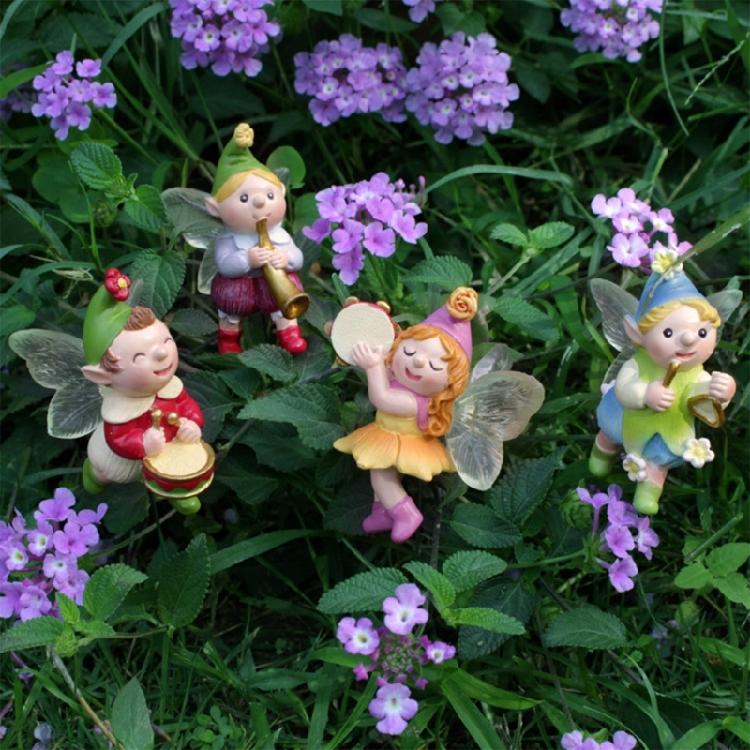 Harz Musikfee Figur Bunte Feen am Stiel Garten Miniatur Dekoration