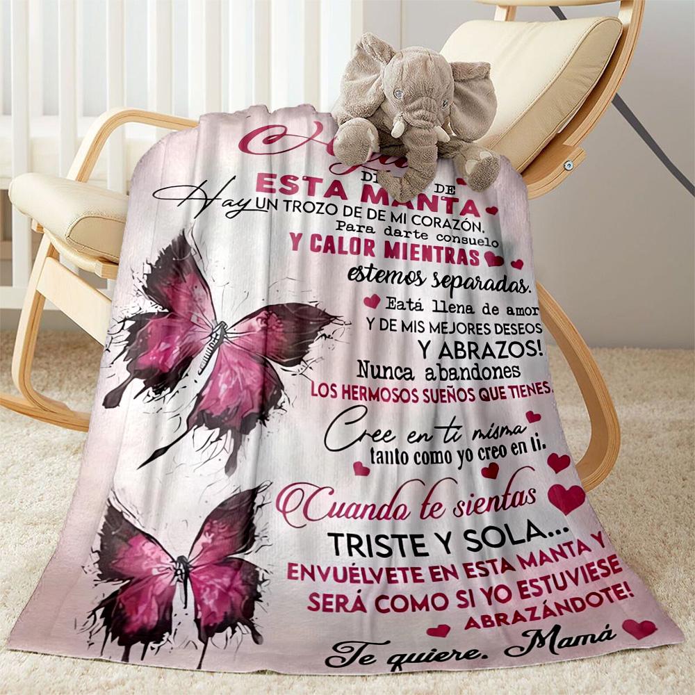 1pc Mom Quotes Blanket Comfortable Soft Lightweight Multi Purpose Blanket for Travel Camping Picnics Sofa Office Bed Living Room Gift for Friends