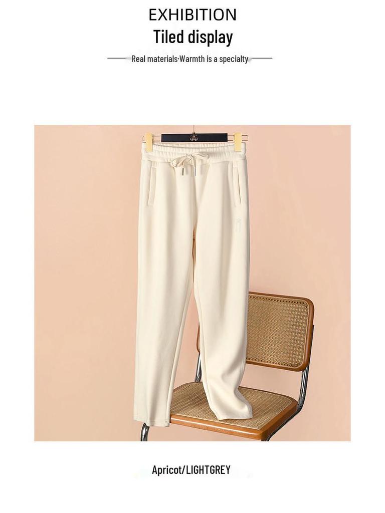 Women's Slimming Fleece Sweatpants: Straight-Leg, Casual, Autumn/Winter 2025