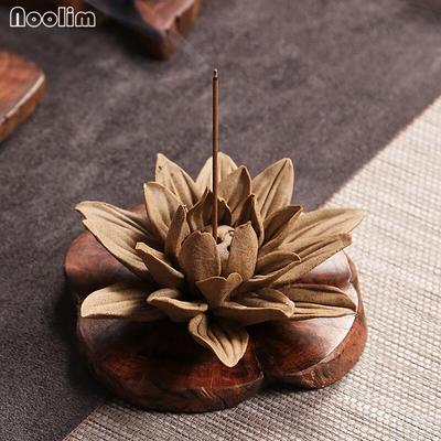 Seramik Lotus Tütsü Brülör Aromaterapi Fırın Tütsü Sopa Tutucu Ev Buda için Buhurdan