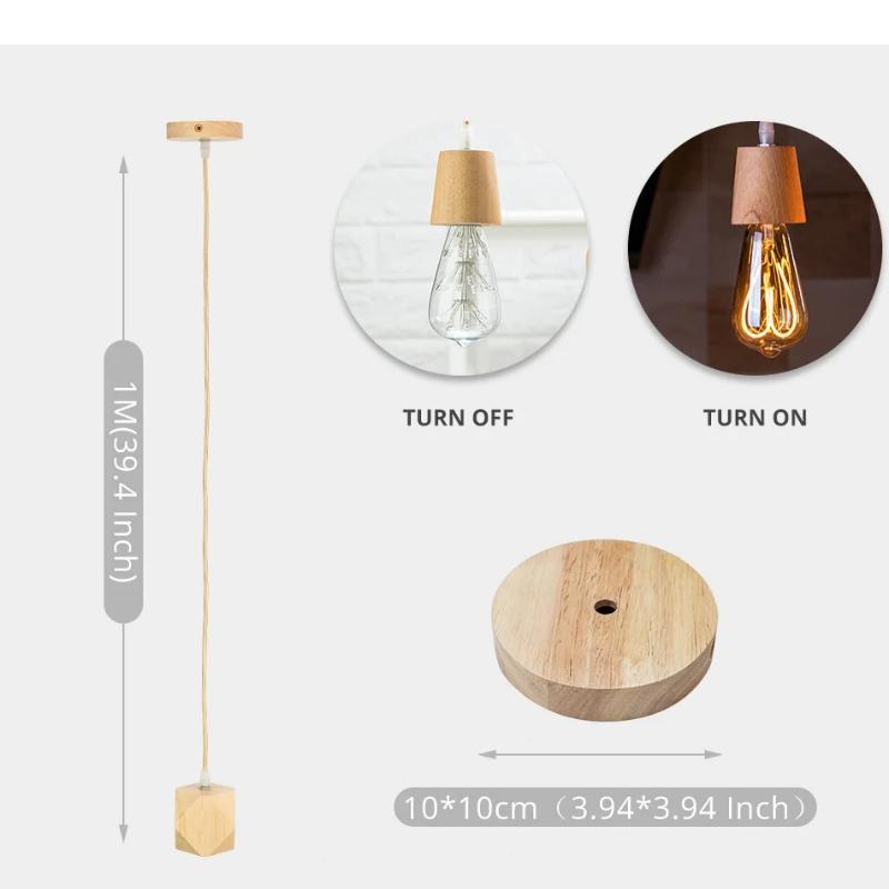 Wooden Pendant Light, Modern Living Room Pendant Light, Kitchen Home Lighting, Decorative Lighting Fixtures (Excluding Light Bulbs)
