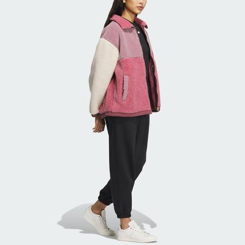 adidas Originals Colorblock Stand Collar Sports Jacket for Women - Layered Pink