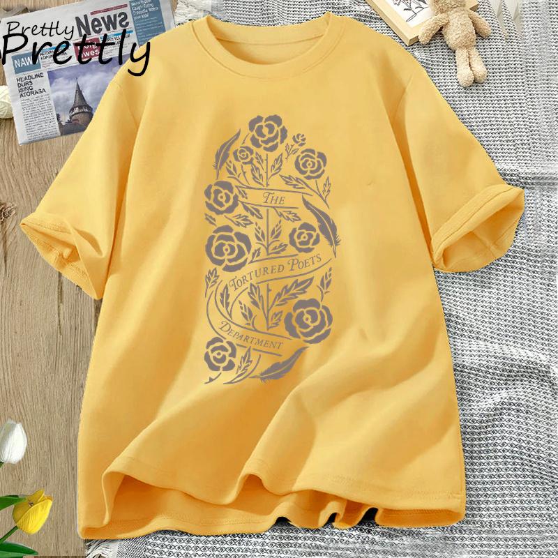 The Tortured Poets DepartUnisext Flower Printed T-shirt Unisex New Album Alls Fair In Love and Poetry T Shirt Unisex's Cotton Tshirts