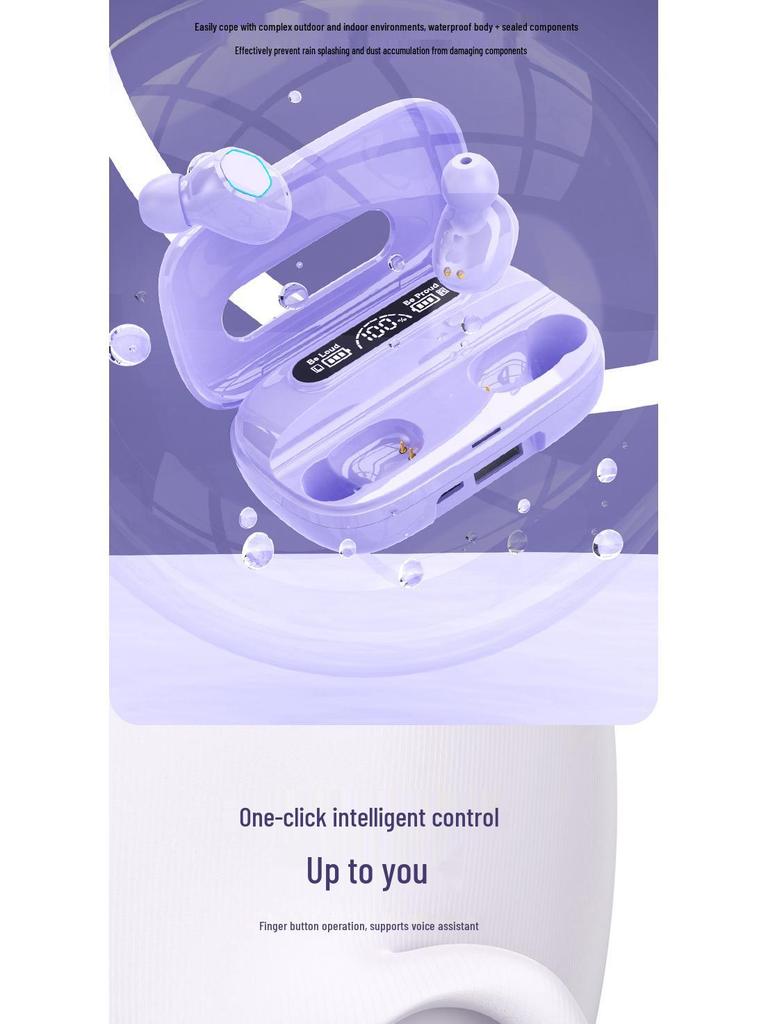 Bluetooth Noise-Cancelling Earbuds with Ultra-Long Battery Life, In-Ear Design, Digital Display, and High-Quality Sound.