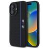 BMW Bmhmp16S23Sheb iPhone 16 6.1        Czarny/Black Hardcase Silikonowy Sześciokąt Niebieska Linia Magsafe