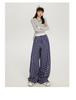 Women's High Waist Plaid Wide-Leg Casual Pants - Autumn Button-Down Style