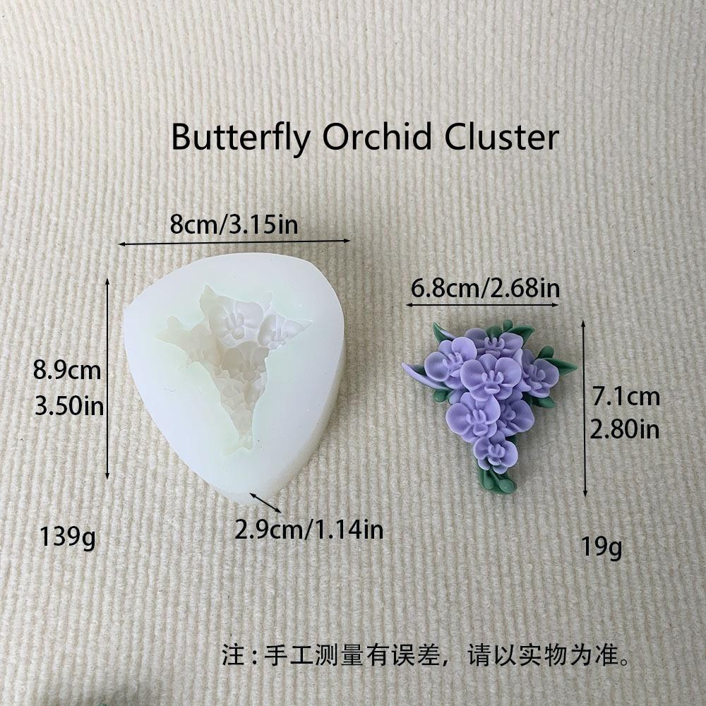Butterfly Orchid Simulation Flower Silicone Candle Mold DIY Aromath Soap Paste Epoxy Resin Mould Rose Chocolate Cake Decor Mold