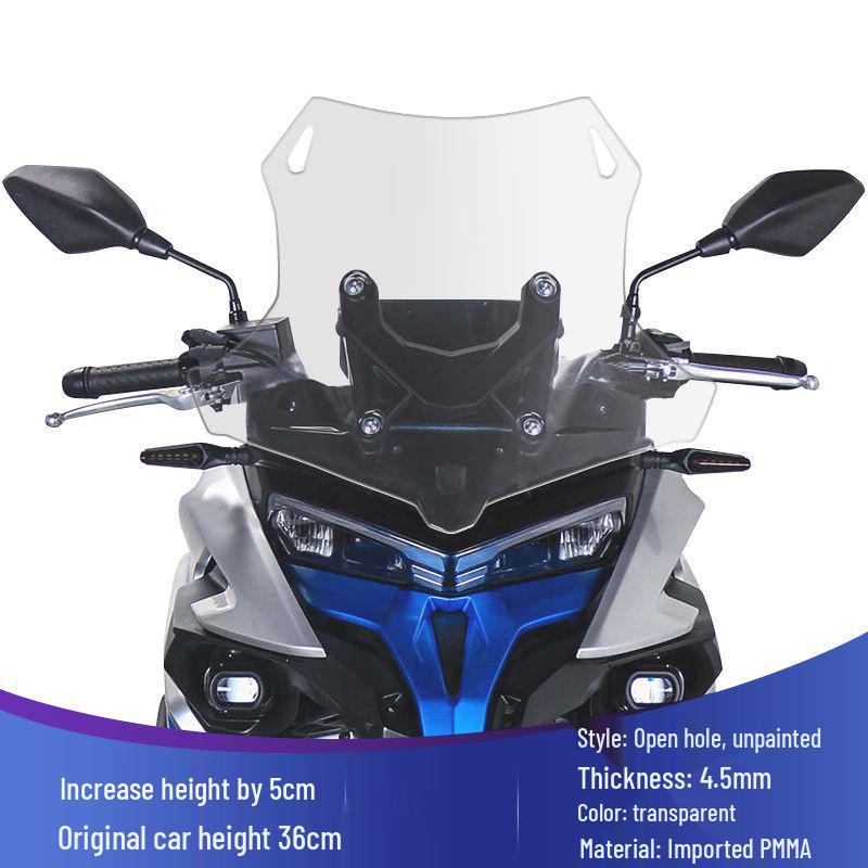 Wuji DS525X Motorcycle Windshield - Enhanced Front Deflector