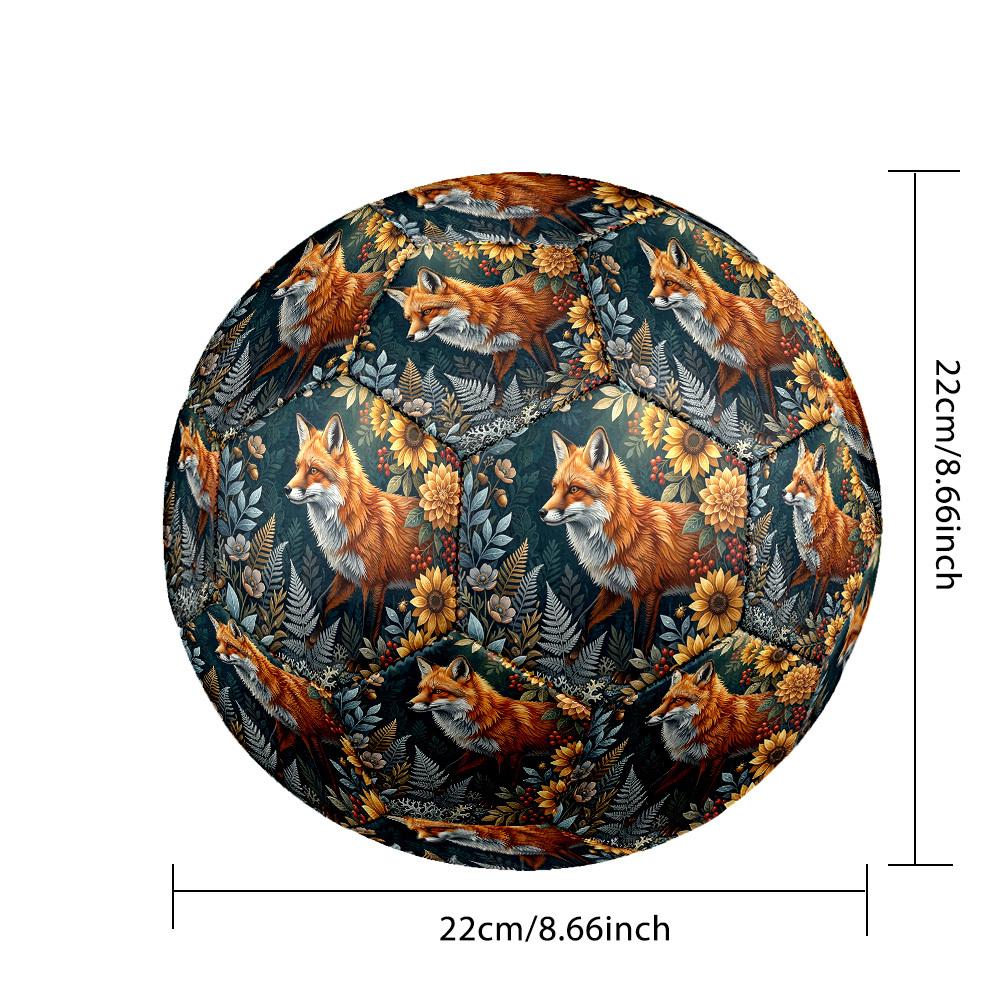 1pc Fox Garden Theme Soccer Ball Football, Size 5, Lightweight PVC, Durable Outdoor Training Soccer Ball, Gift M61476