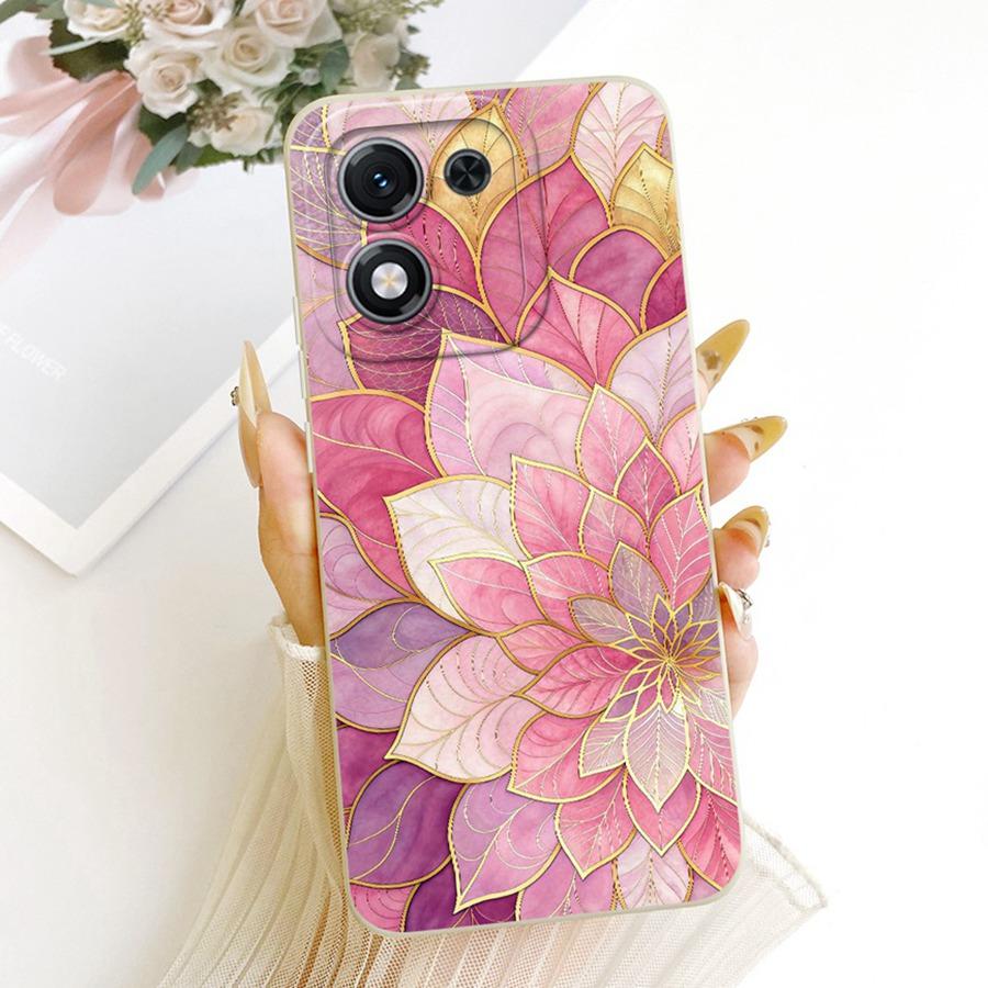 For Honor X70i X 70i 5G Case Luxury Flower Bow Painted Cover Case for HonorX70i ABR-AN00 Silicone Casing Shell Back Cover