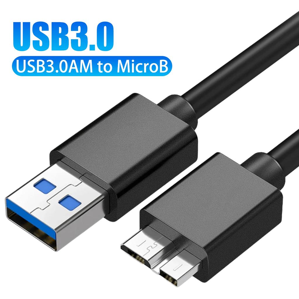 Type A Male To Micro B Fast Data Sync Cord 100W USB 3.0 High-speed Data Transfer Cables for Samsung Hard Disk HDD SSD Sata Cable