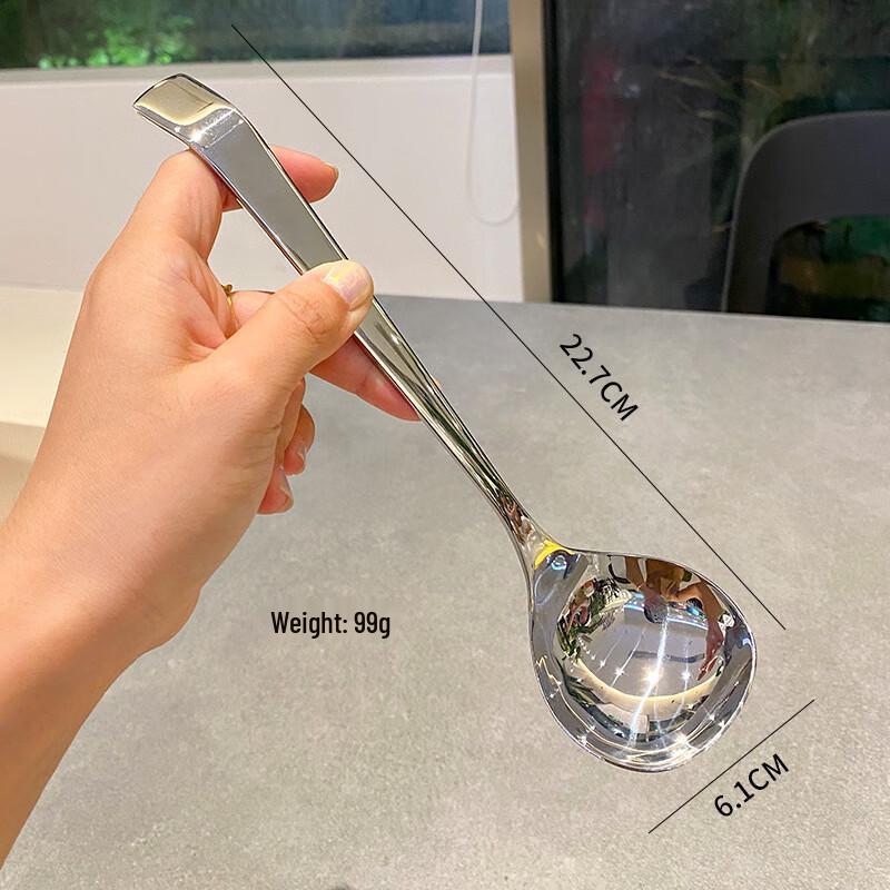 ZISIZ Bent Handle Stainless Steel Serving Spoons Set of 2