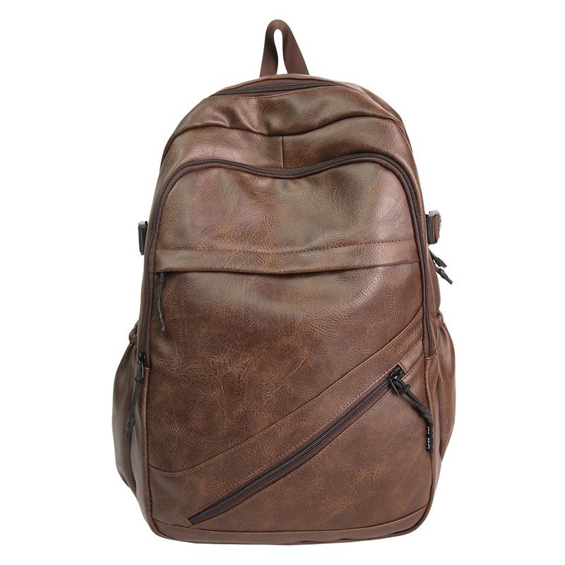 Business Men's PU Backpack Computer Backpack Student Large Capacity Schoolbag