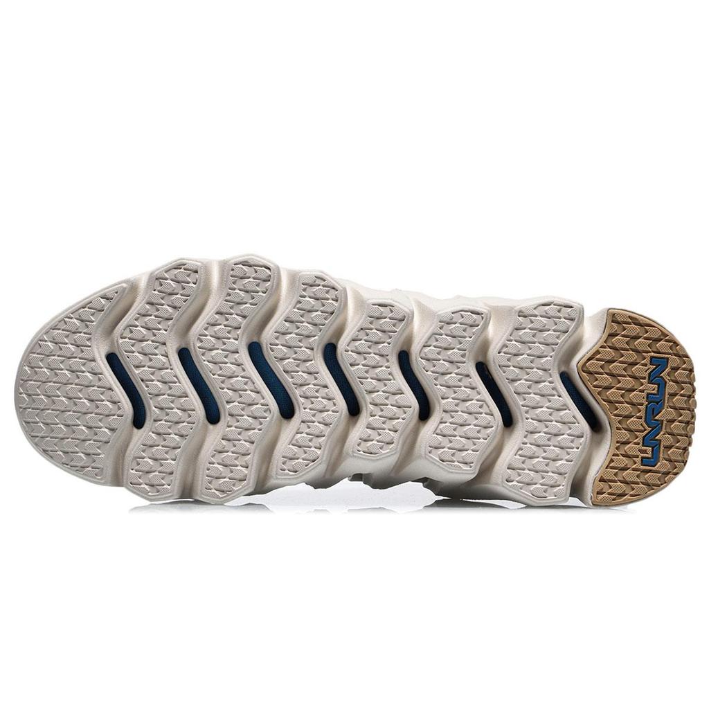Li Ning Illusion Thorn Cushioning Slip Resistant Abrasion Resistant Breathable Low Top Running Shoes Men's Eggnog Gray ARKR007-2