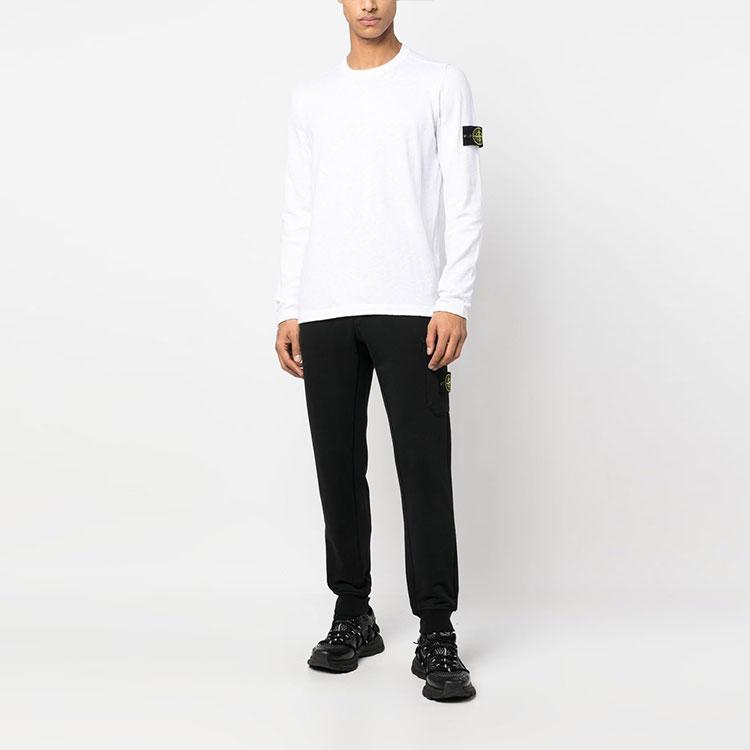 STONE ISLAND Ss23 Solid Logo Crew Neck Long Sleeve Sweatshirt Men Sweatshirt White 1015502B0-V0001