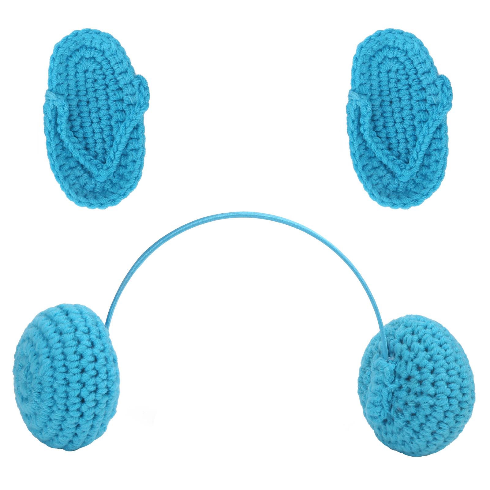 

Детские тапочки с наушниками, реквизит для фотосъемки новорожденных, вязание из шерсти, реквизит для фотосъемки, розовый синий