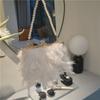 2025 Fashion Luxury Ostrich Long Feather Tassel Women's Wedding Evening Clutch Bag Party Pearl Handle Handbag Crossbody Purse
