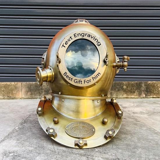 

Латунный шлем для глубоководного дайвинга Anchor Engineering 1921 Реплика Морской шлем дайвера Морской Дом Офисный декор