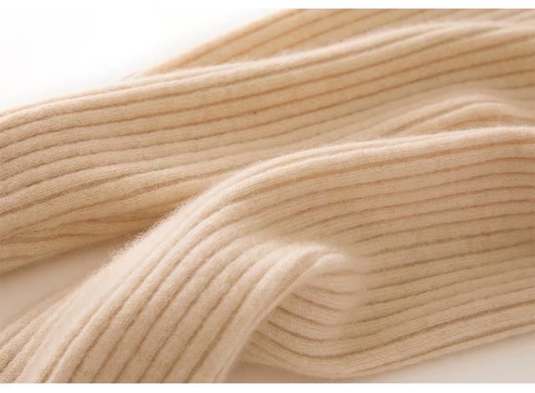 Women's Autumn & Winter Cashmere Knit Base Layer Pants - Soft, Comfortable, Warm, Solid Color, Striped Versatile Fashion.
