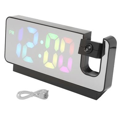 Digital Alarm Clock Temperature Display Calendar Snooze Mute Voice Activated Mode LED Mirror