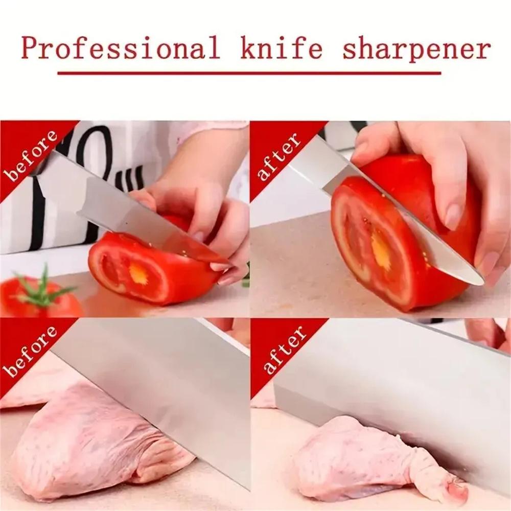 Knife Sharpener, 2-Stage Preset Coarse & Fine Slots Knife Sharpening, Professional Knife Sharpeners for Kitchen Knives