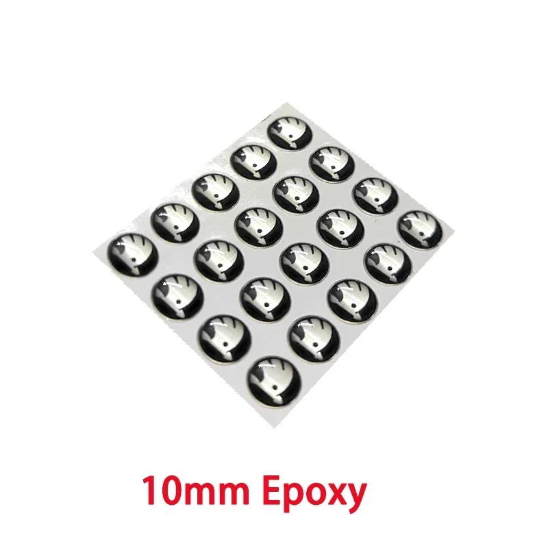 Naklejka Samochodowa 2025 Nowa 10 SZT 14mm Naklejka Emblemat Naklejka Na Kluczyk Samochodowy Zdalny Do Skoda Octavia Kodiaq Fabia Superb Rapid Kamiq Karoq Deri